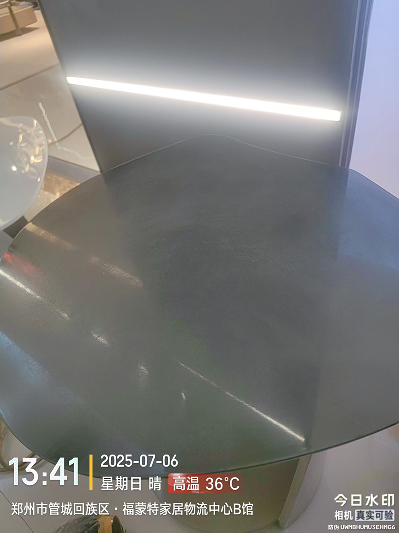 郑州市福蒙特家居物流中心岩板功能茶几修复案例(图1)